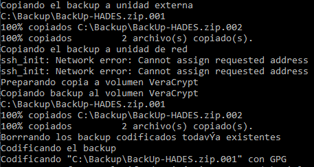 “ssh_init: Network error: Cannot assign requested address” en pscp de PuTTY.